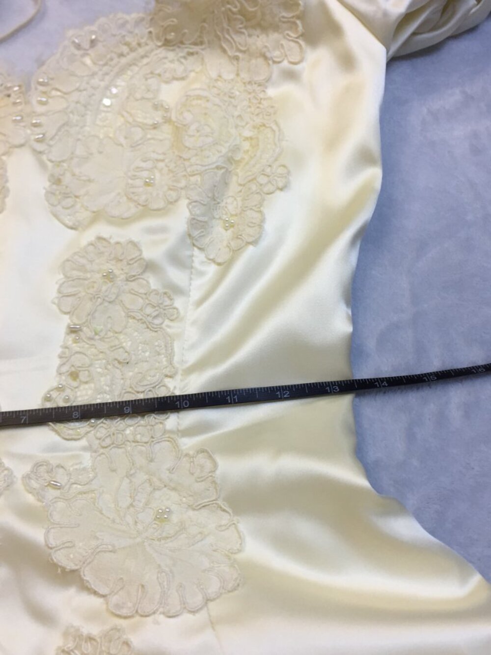 Vtg 1980s Bridal Originals Wedding Dress Size 10 Womans Cream Off the Shoulder - Picture 14 of 15